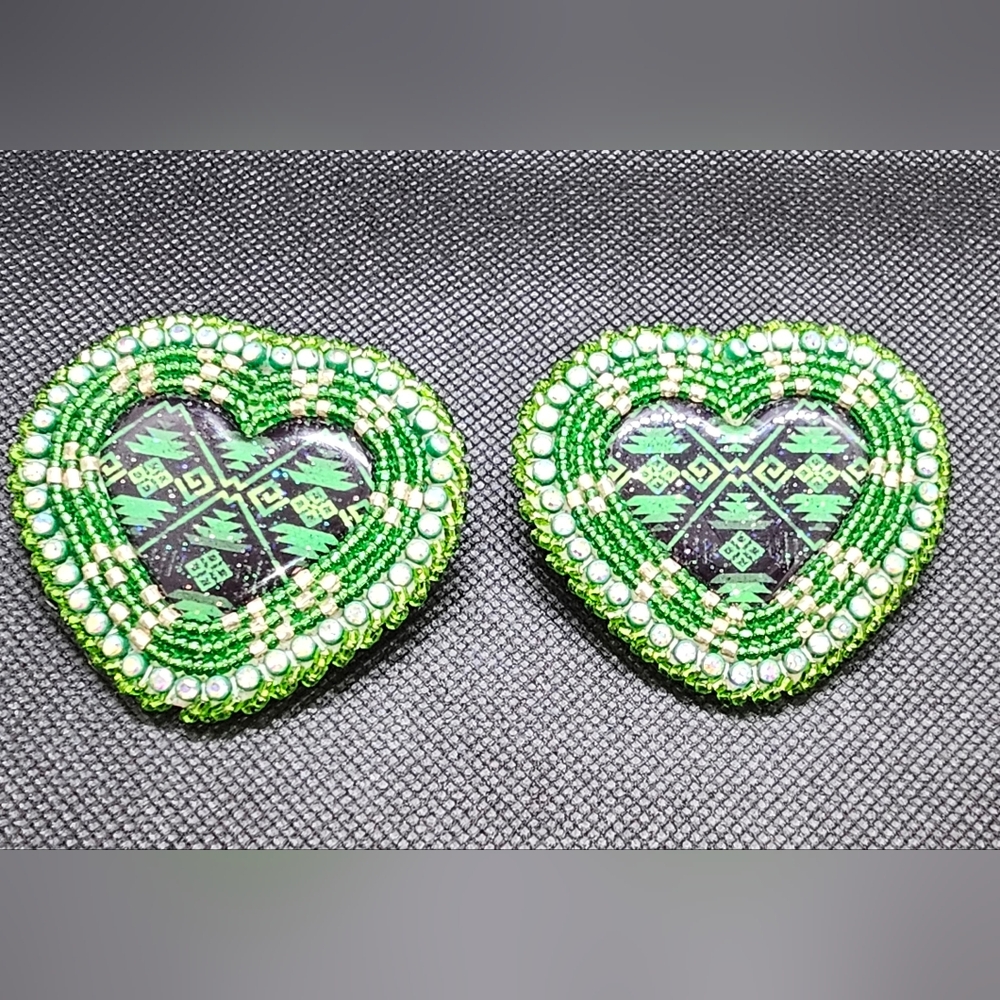 Traditional Native American Beaded Powwow Earrings..Handmade..
